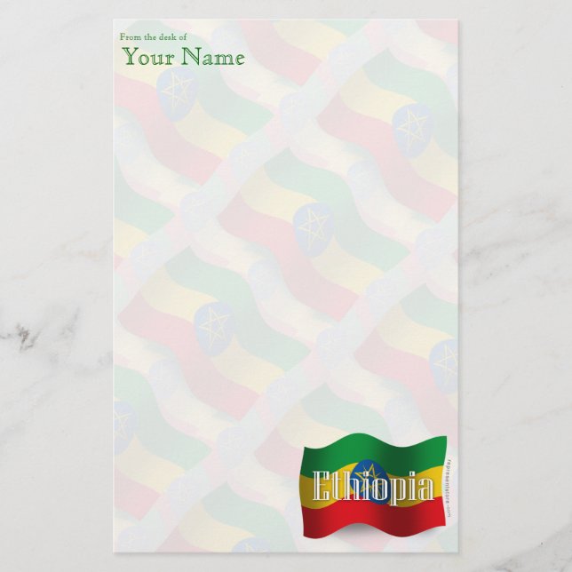 Etiopien som vinkar flagga brevpapper (Framsida)