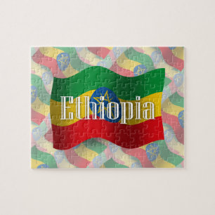 Etiopien som vinkar flagga pussel