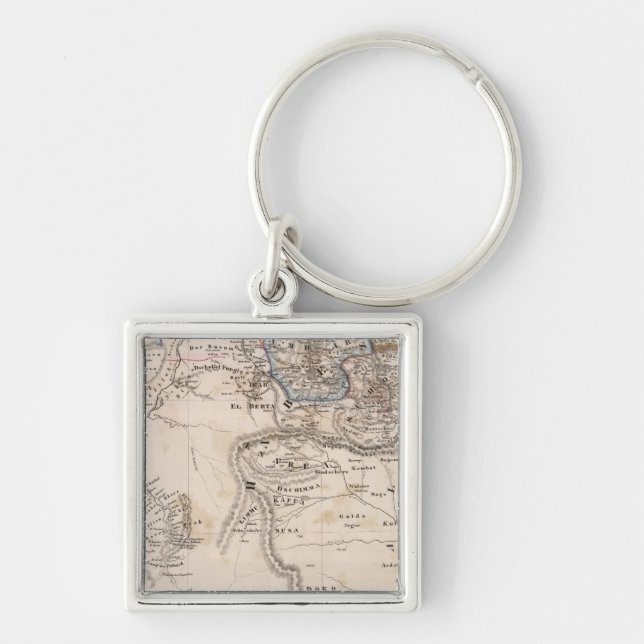 Etiopien, Somalia, Afrika Fyrkantig Silverfärgad Nyckelring (Framsidan)