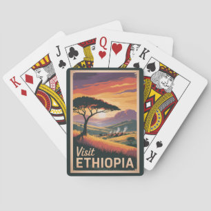 Etiopien Sunset Travel Art Vintage Casinokort