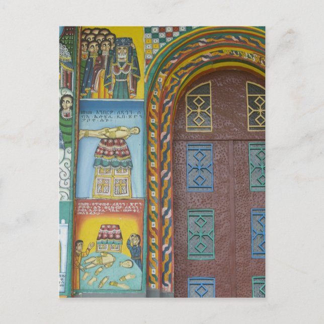 Etiopien:  Tigray Region, Axum, Kristus Church. Vykort (Framsida)