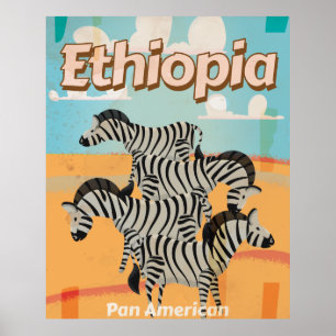 Etiopien vintage resoraffisch poster
