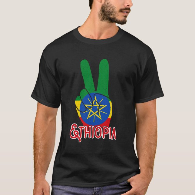 Etiopiens afrikanska etiopiska Afrika Souvenir T Shirt (Framsida)