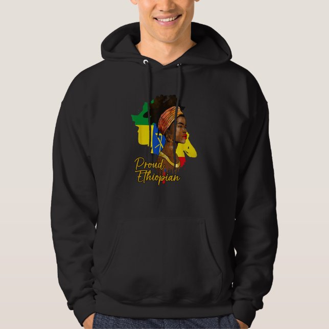 Etiopiens etiopiska Afrika Flagga Proud Kärlek Mel Hoodie (Framsida)