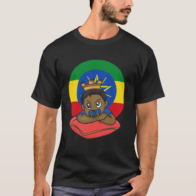 Etiopiens etiopiska Afrika Flagga Proud Melanin Pr T Shirt (Framsida)