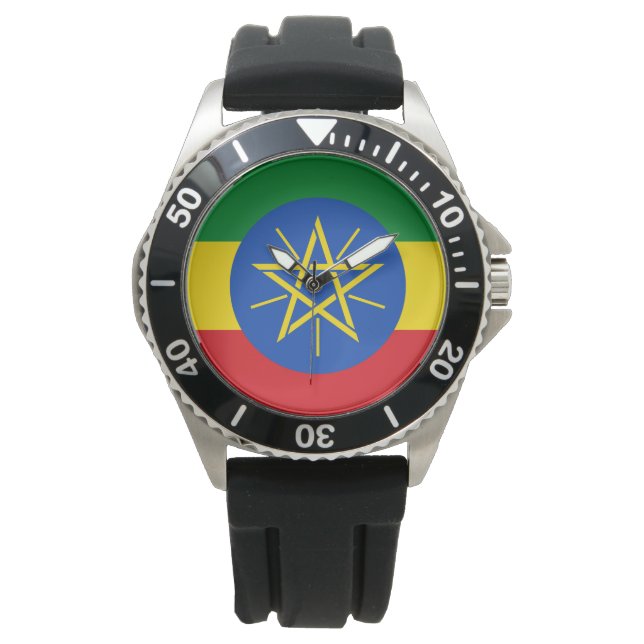 Etiopiens flagga armbandsur (Framsida)