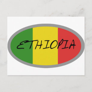 Etiopiens flagga-design! vykort