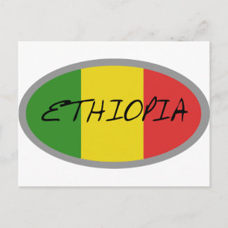 Etiopiens flagga-design! vykort