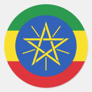 Etiopiens Flagga, Etiopiens Flagga Runt Klistermärke