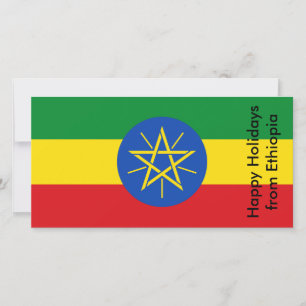 Etiopiens flagga, God Jul från Etiopien Julkort