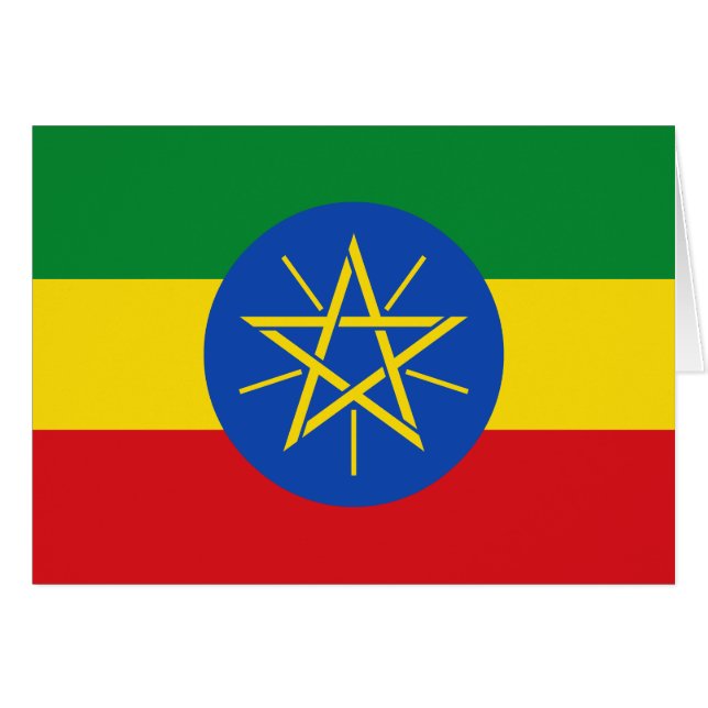 Etiopiens flagga hälsningskort (Framsidan Horizontal)