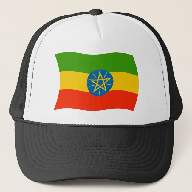 Etiopiens flagga hatt truckerkeps (Framsida)