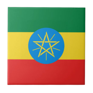 Etiopiens flagga keramisk platta kakelplatta