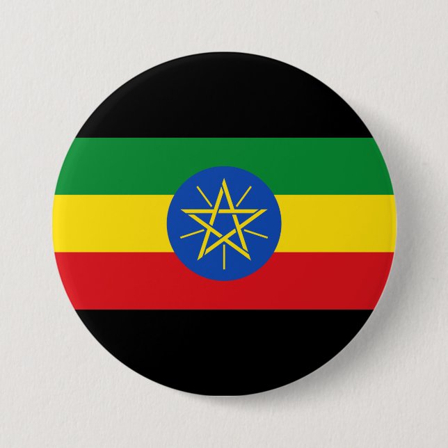 Etiopiens flagga knapp (Framsida)