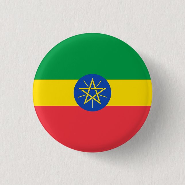 Etiopiens Flagga Knapp (Framsida)