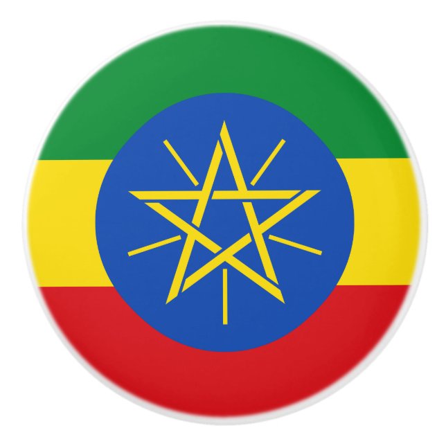 Etiopiens flagga knopp (Framsidan)