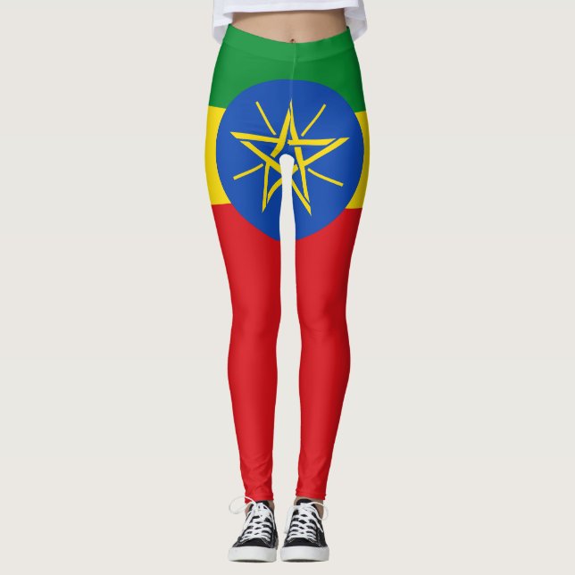 Etiopiens flagga leggings (Framsida)