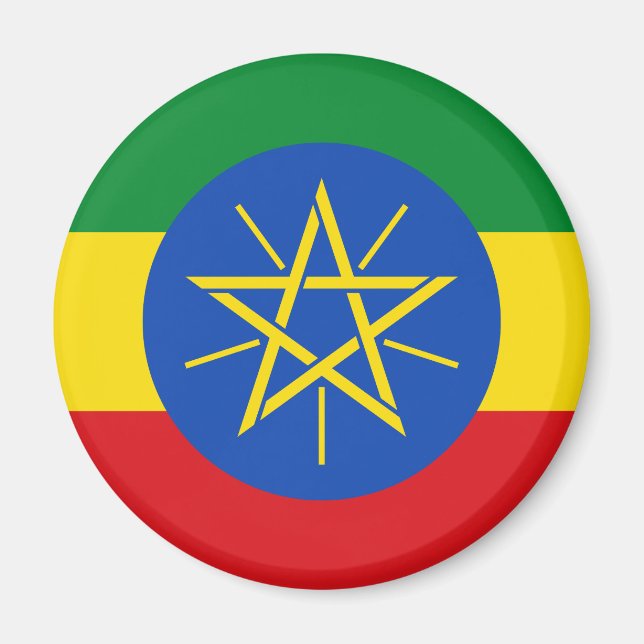 Etiopiens flagga magnet (Framsidan)
