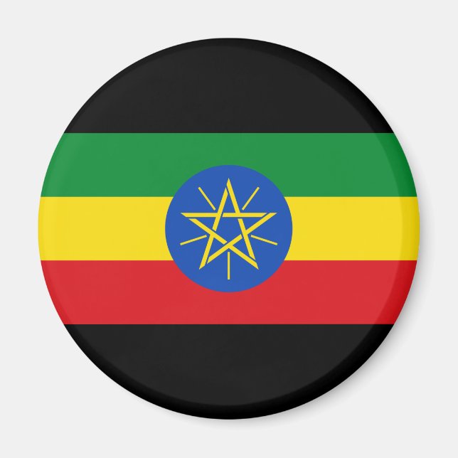 Etiopiens flagga magnet (Framsidan)