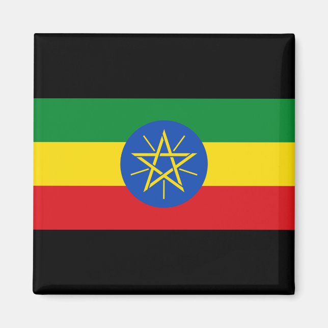 Etiopiens flagga magnet (Framsidan)