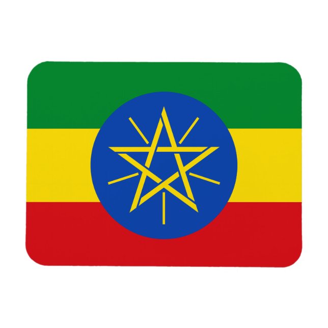 Etiopiens flagga magnet (Horisontell)