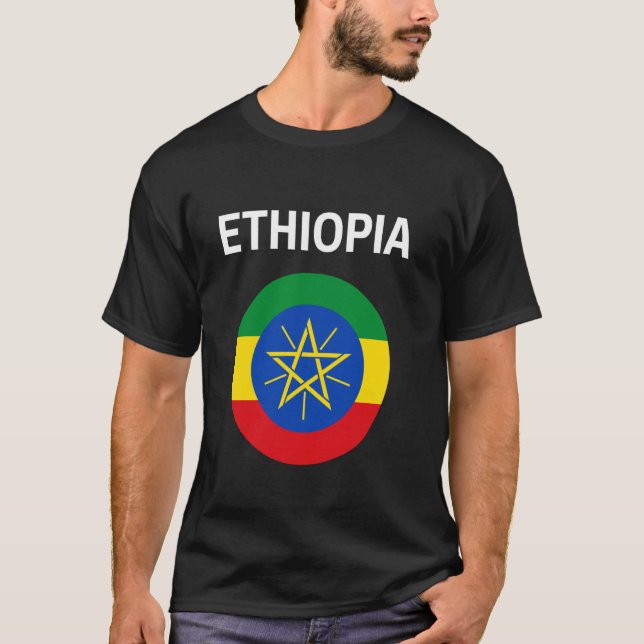 Etiopiens flagga Modern T Shirt (Framsida)