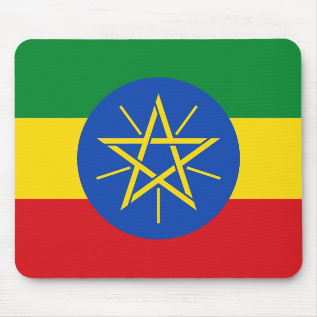 Etiopiens flagga musmatta (Framsidan)