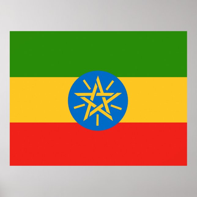 Etiopiens flagga poster (Framsidan)
