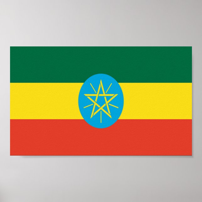 Etiopiens flagga poster (Framsidan)