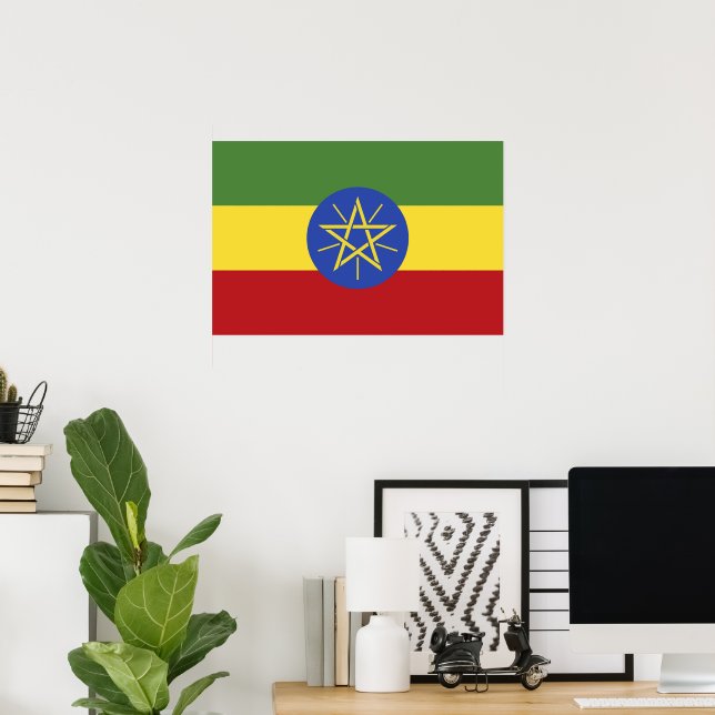 Etiopiens flagga poster (Hemmakontoret)