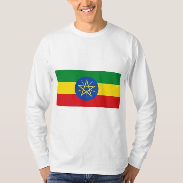 Etiopiens flagga t shirt (Framsida)