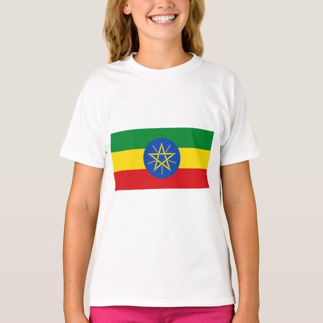 Etiopiens flagga t shirt (Framsida)