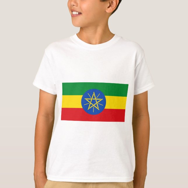 Etiopiens flagga t shirt (Framsida)