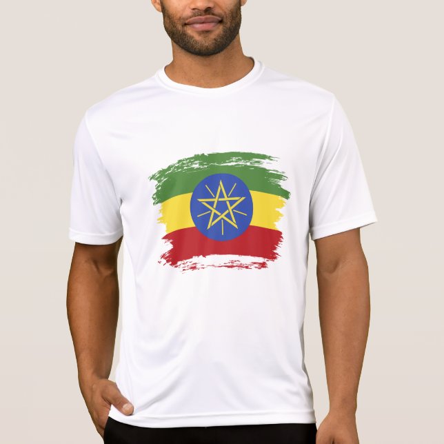 Etiopiens flagga t shirt (Framsida)