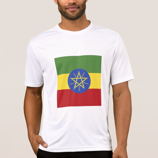 Etiopiens flagga t shirt (Framsida)