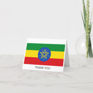 Etiopiens flagga tack kort