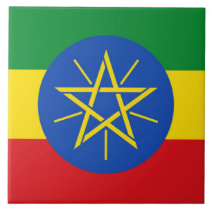 Etiopiens Flagga Tile Kakelplatta