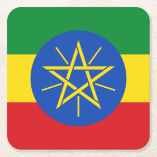Etiopiens flagga underlägg papper kvadrat