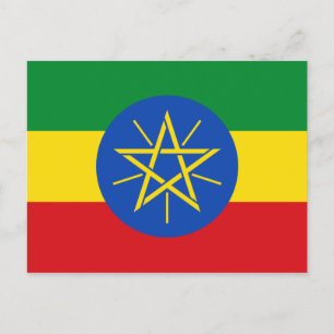 Etiopiens flagga vykort