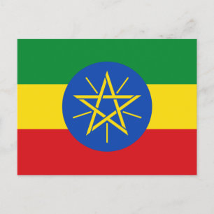 Etiopiens flagga vykort