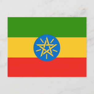 Etiopiens flagga vykort