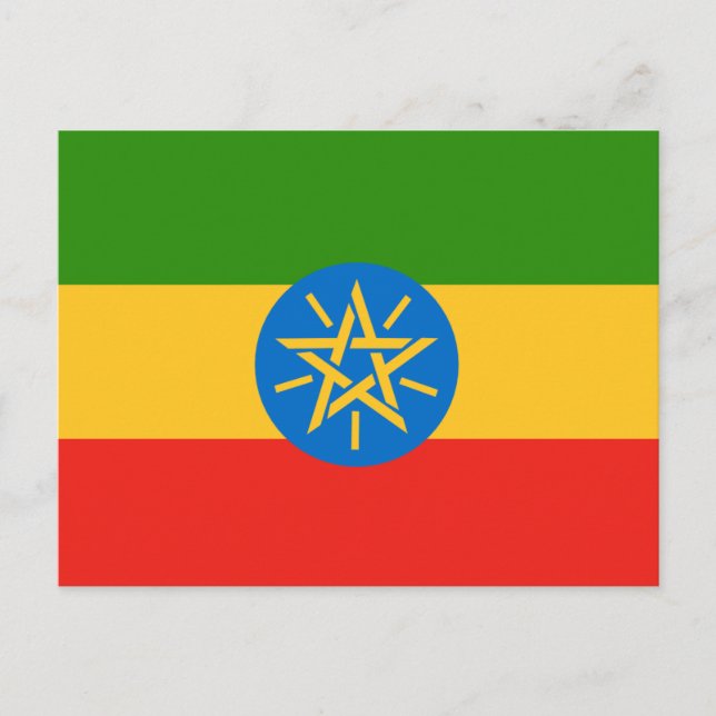 Etiopiens flagga vykort (Framsida)
