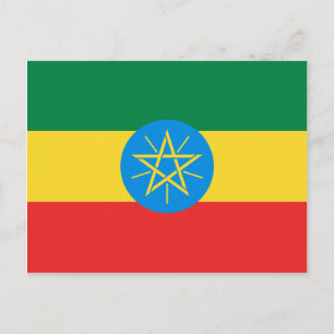 Etiopiens Flagga-vykort Vykort