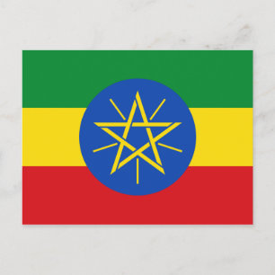 Etiopiens nationella Flagga Vykort
