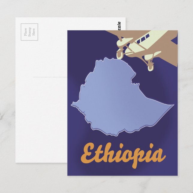 Etiopiens reseaffisch vykort (Fram/baksida)