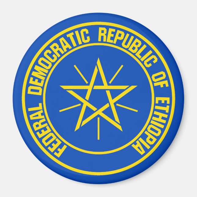 Etiopiens runda Emblem Magnet (Framsidan)