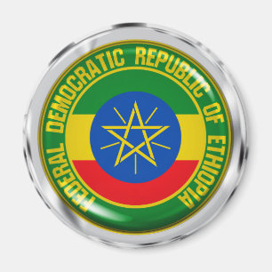 Etiopiens runda Emblem Magnet