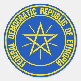 Etiopiens runda Emblem Runt Klistermärke