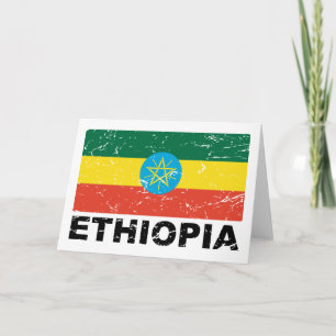 Etiopiens Vintage Flagga Kort