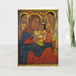 Etiopier svart Madonna med den Jesus julkortet Helgkort